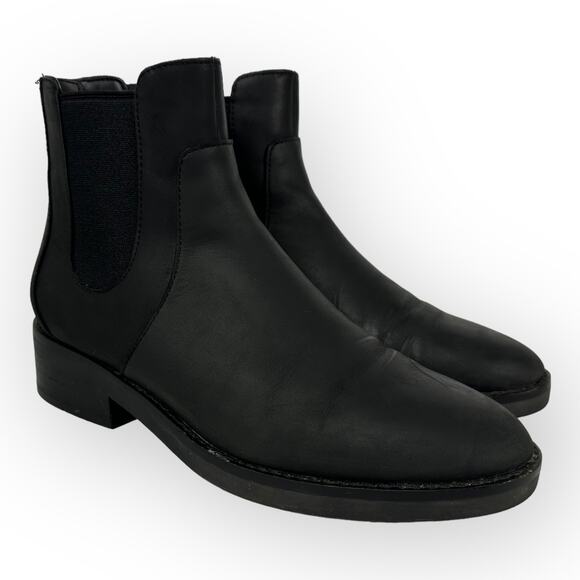 Cole Haan Womens size 6 B Reid Waterproof Leather Bootie Ankle Boot Black w22340 - Picture 1 of 11